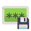 password, Diskette YellowGreen icon