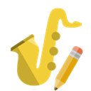 saxophone, music, pencil Goldenrod icon