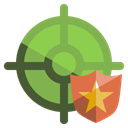 Aim, shield YellowGreen icon