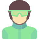 people, Sports And Competition, athletic, Avatar, Skier, Sporty LightGreen icon