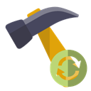 hammer, refresh Black icon