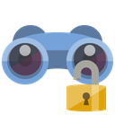 Binoculars, open, Lock Black icon