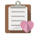 Clipboard, Heart Linen icon