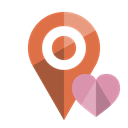 location, Heart Black icon