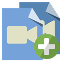 video, File, type, Add CornflowerBlue icon