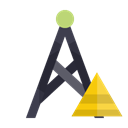 pyramid, antenna Black icon