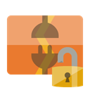 Disconnect, Lock, open, vertical SandyBrown icon