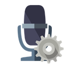 Gear, radio, Microphone Black icon