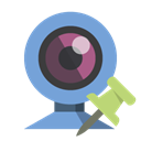 push, pin, Webcam CornflowerBlue icon