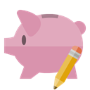 piggy, pencil, Bank RosyBrown icon
