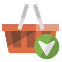 Basket, shopping, Down Black icon