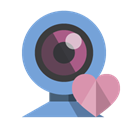 Webcam, Heart CornflowerBlue icon