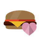 hamburguer, Heart Black icon