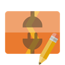 pencil, vertical, Disconnect SandyBrown icon