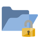 open, Folder, Lock SkyBlue icon