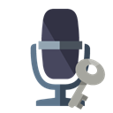 Microphone, radio, Key Black icon