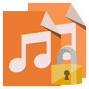 Audio, Lock, File, type Chocolate icon