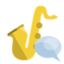 Bubble, saxophone, music, speech Goldenrod icon