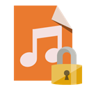 Audio, Lock, type, File Chocolate icon