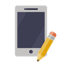 pencil, phone DarkSlateGray icon