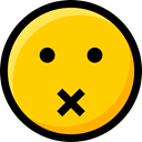 Emoji, muted, feelings, interface, Ideogram, faces, Smileys, emoticons Gold icon