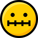 Emoji, Quiet, interface, Smileys, faces, feelings, Ideogram, emoticons Gold icon