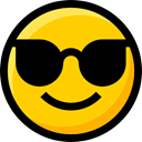 emoticons, Ideogram, Emoji, sunglasses, Smileys, faces, interface, feelings Gold icon