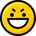 feelings, interface, emoticons, Emoji, Smileys, faces, Ideogram, evil Gold icon