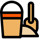 Tools And Utensils, Bucket, Sand Bucket, childhood, Beach, leisure, shovel, Summertime Black icon