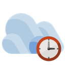 Clock, Cloud Black icon