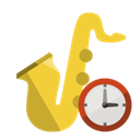 saxophone, Clock, music Goldenrod icon
