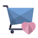 Heart, Cart, Shoping Black icon