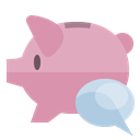piggy, speech, Bank, Bubble RosyBrown icon