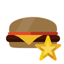 star, hamburguer Black icon