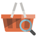 shopping, zoom, Basket Black icon