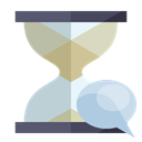 Bubble, speech, Hourglass Black icon