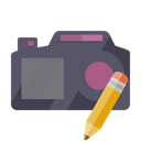 Camera, pencil DimGray icon