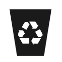 recycling, Bin Black icon