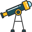 science, Observation, Tools And Utensils, telescope, space, miscellaneous Black icon