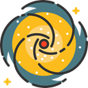 galaxy, space, science, miscellaneous, Astronomy Orange icon
