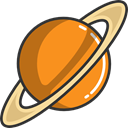 miscellaneous, solar system, Astronomy, saturn, planet, science DarkOrange icon