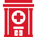 hospital, red Crimson icon