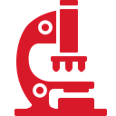 microscope, red Crimson icon