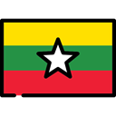 myanmar, Country, flag, world, flags, Nation Gold icon