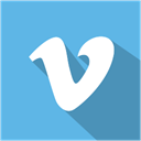 media, Vimeo, set, Social, flat, Shadow CornflowerBlue icon