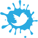 twitter, Social, blot, media, set DodgerBlue icon