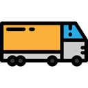 Automobile, Delivery, vehicle, transport, truck, transportation Black icon