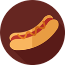 Food And Restaurant, Sausage, food, Hot Dog, junk food, Fast food SaddleBrown icon