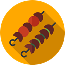 protein, Food And Restaurant, Brochettes, nutrition, meat, food, Barbecue Orange icon