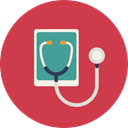 Phonendoscope, stethoscope, medical, health, doctor IndianRed icon